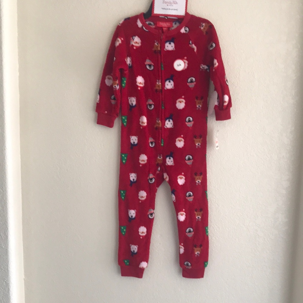 Christmas  Pajama  Red Holiday Kids One Piece Size 2T/3T